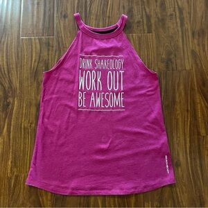 Beachbody Work Out High Neck Tank Top size medium Magenta Pink
